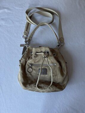 Vintage 2011 Coach Poppy Signature C Sateen Drawstring Bucket Bag